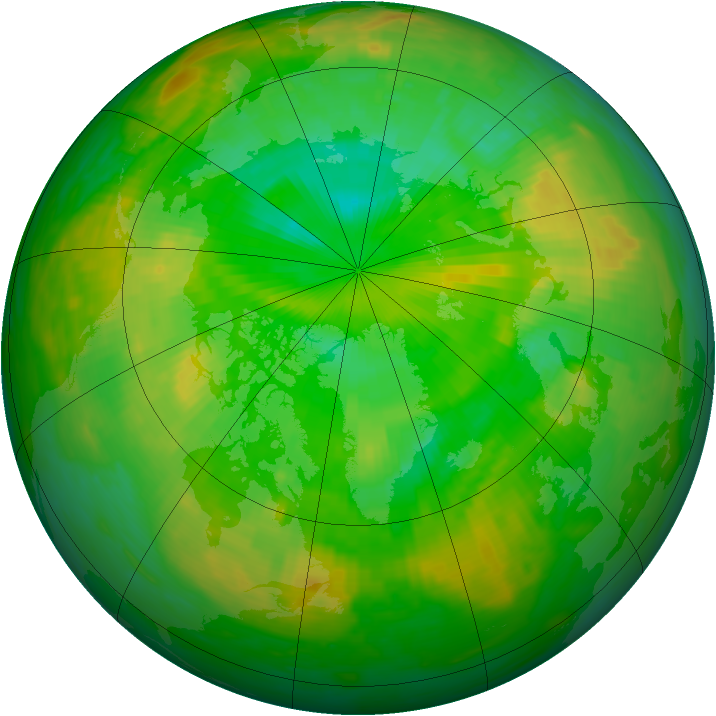Arctic ozone map for 10 July 1991